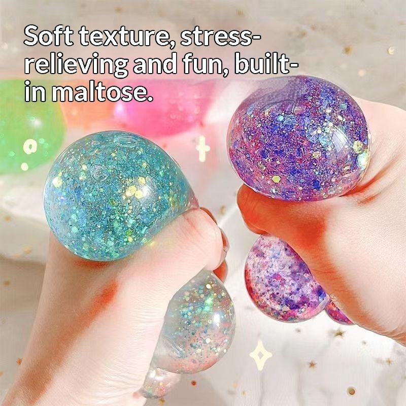 Maltose Colorful Glitter Squeezing Stress Ball Cute Slow Rebound Squeezing Toy For Children Adults Gift