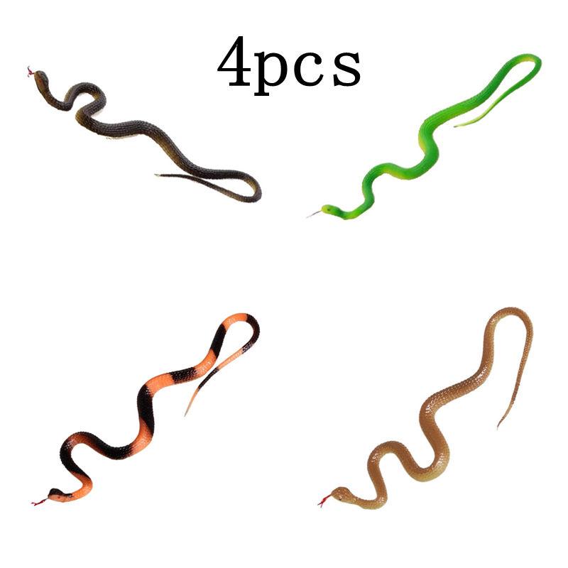 45cm Realistic Rubber Snake Simulation 3D Anaconda Toys Rubber Fake Snake Halloween Decoration Ornament Gift for Children