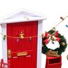 11Pcs Doll Houses Miniature Christmas Decor Set Plastic Tree Lights Wreath Mailbox Fairy Doors DIY Scene Kit Red Themed Accessories