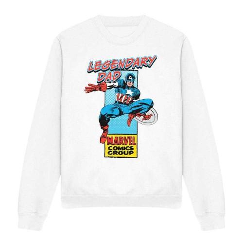 Marvel Comics Mens Legendary Dad Captain America Corner Box Fathers Day T-Shirt