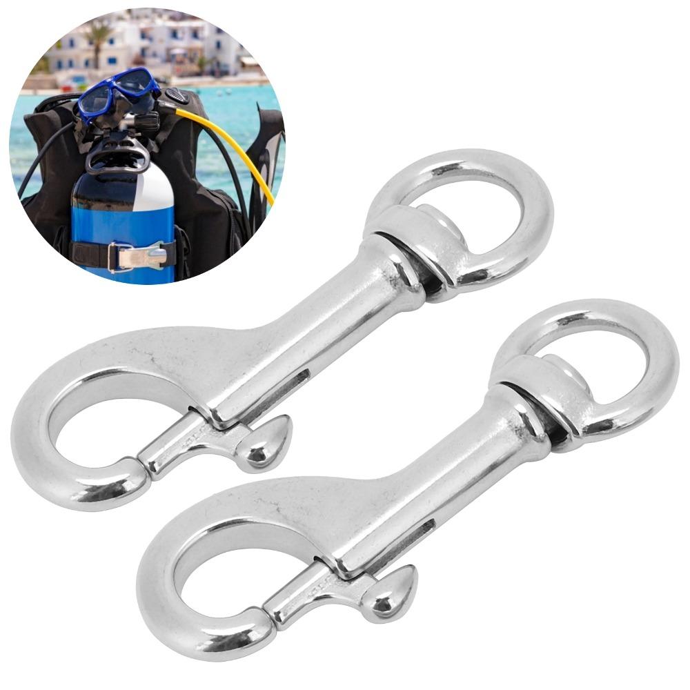 2 Pcs Stainless Steel Diving Snap Hook 68mm Single Ended Snap Swivel Eye Snap Hook  Key Chain