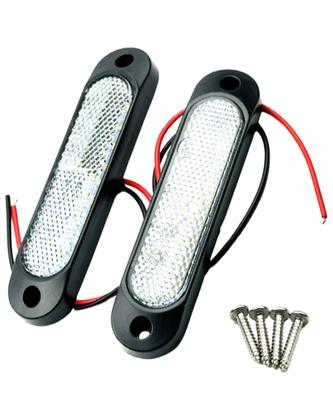 Htharros LED Reflector Side Markers Universal /24V White 2pcs Set of 2 Small Turn