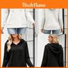 Polyester Blend Sweater With Hood And Pockets For Casual Women
