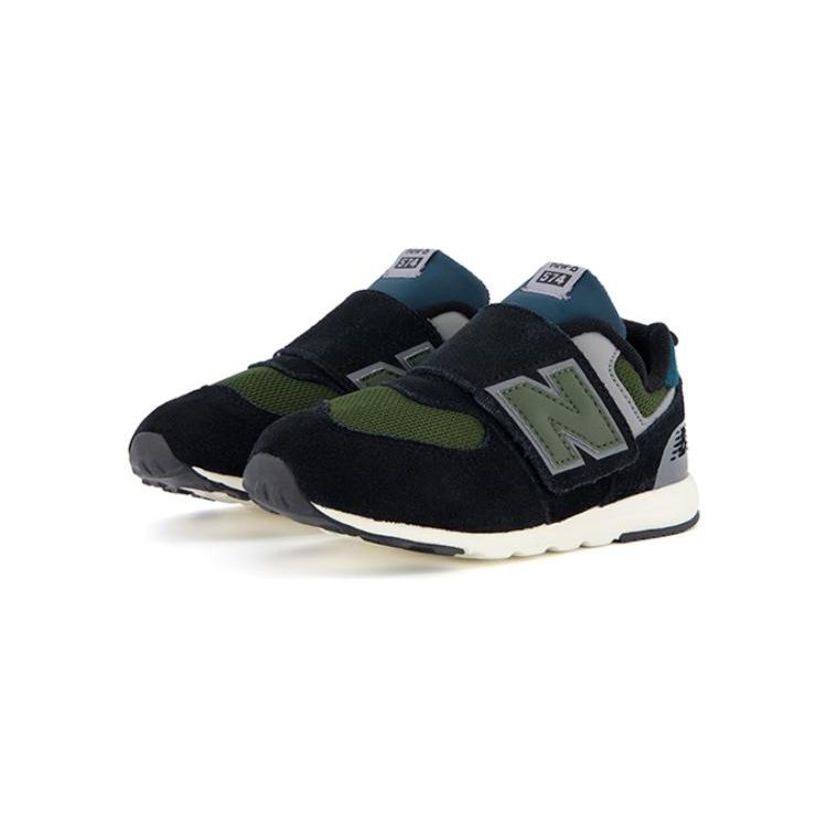 New Balance Nb 574 Low Top Walking Shoes Black Green Baby Shoes NW574KBG