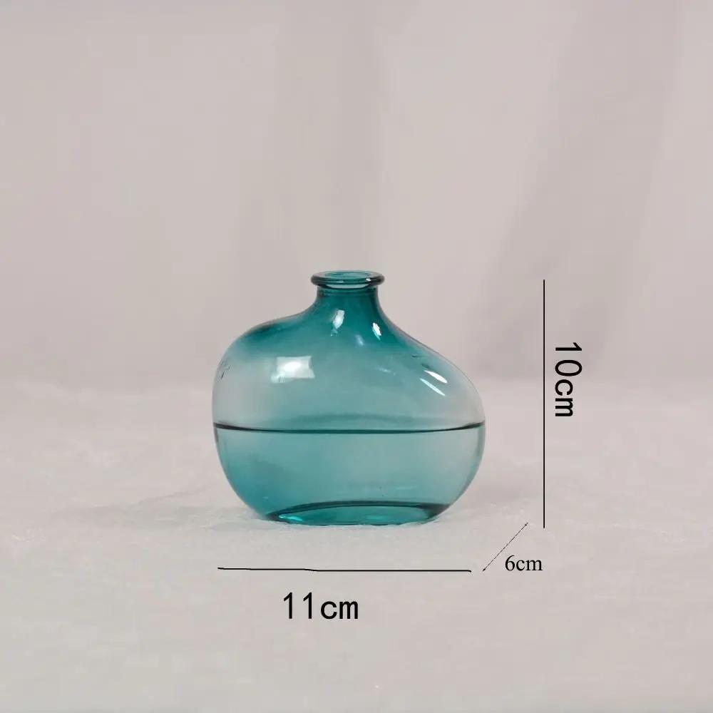 Moderne Farbverlauf Glas Blumenvase Mini Unregelmäßige Hydrokultur Vase Blumenarrangement Vase Ornamente Heimdekoration