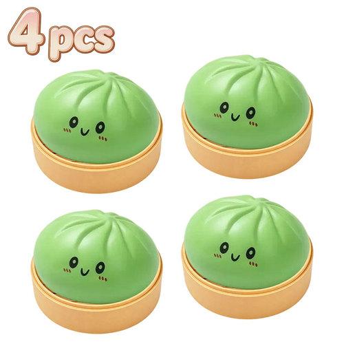 Simulated Colorful Dumpling Squishy Stress Relief Steamed Stuffed Bun Super Soft Slow Rising Decompression Toy for Birthday Gift