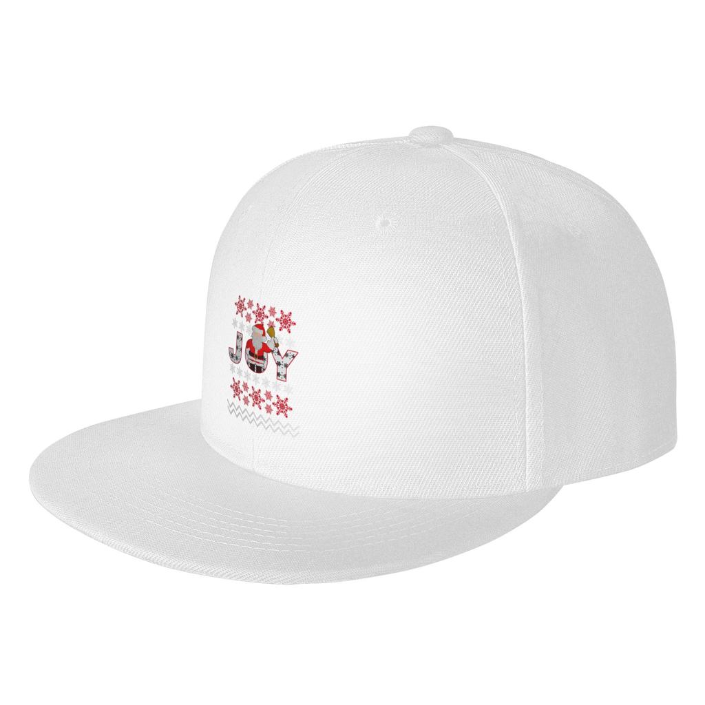Fashion Christmas Holiday Joy Santa Claus Flat Brim Sun Hat  Trucker Cap Unisex Hat