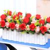 Artificial Flower Fence Arrangement for Home Décor: Silk, Plastic, and Dried Rose Flowers. Perfect for Living Room Decoration.