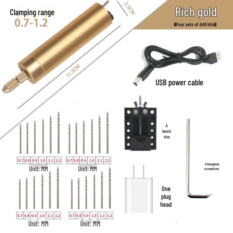 Mini Handheld Electric Drill & Grinder - Low Power Tool for Precision Hole Punching