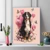Pink Bernese Mountain Dog Pattern  3pcs 100% Round Full Drill 5D DIY Diamond Painting Embroidery Cross Stitch Rhinestone Décor