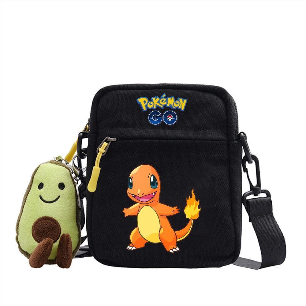 Plecak z anime Pokemon Mała płócienna torba na ramię z kieszenią na zamek do codziennego użytku