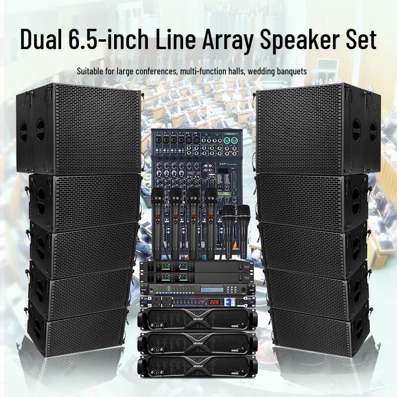 Obolun Pro Audio Dual 6.5-inch Line Array Speaker System CN plug (adapter included) (CN version)