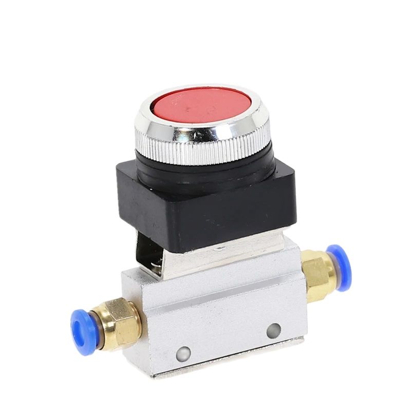 Mechanisches Ventil MOV-03B 1/8" Gewinde 2 Positionen 3 Wege Roter Grüner Flacher Druckknopf Momentanes Pneumatikventil