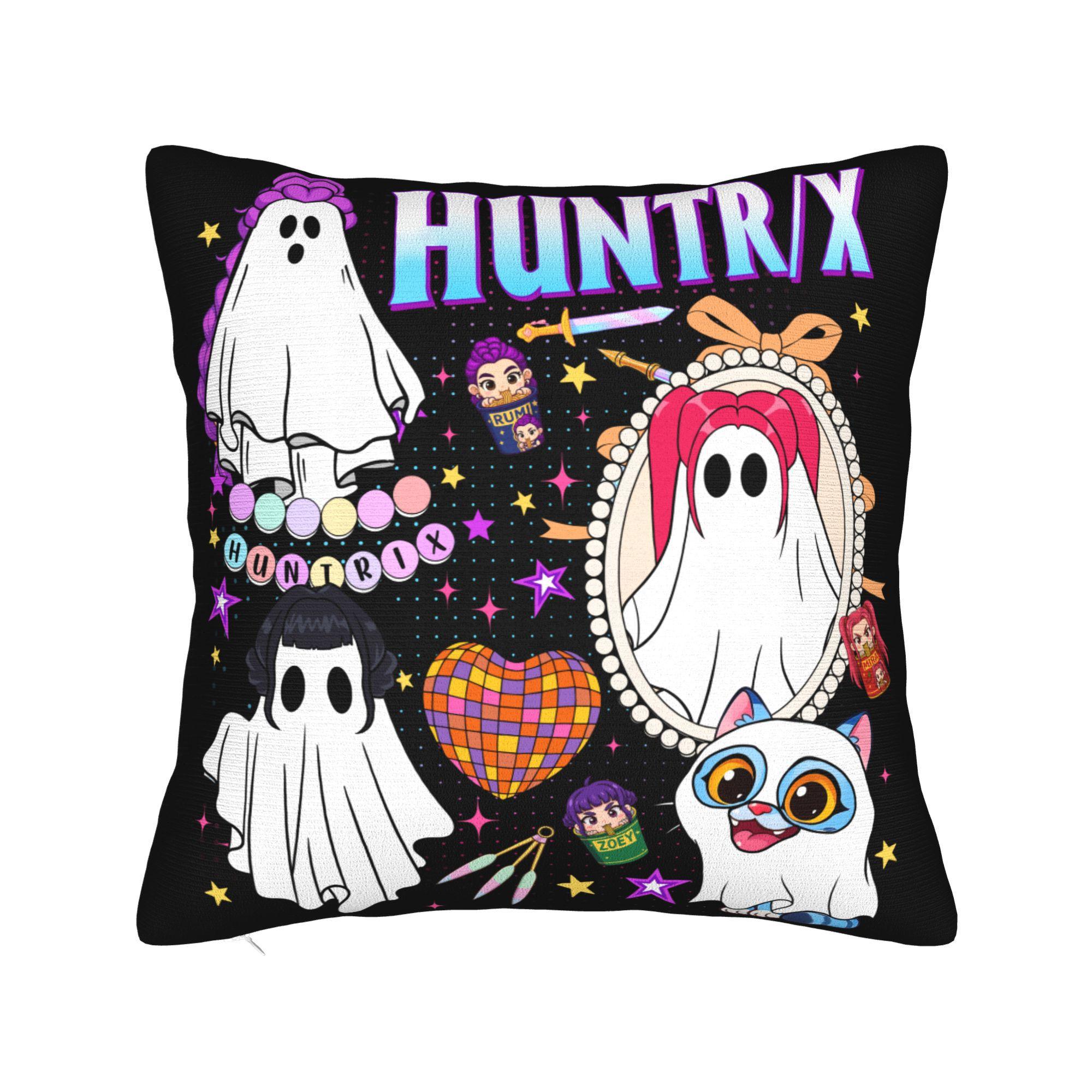 

KPop Demon Hunters Halloween Pillowcase Double-sided Printing Polyester Cushion Cover Decorative Throw Pillow Case Cover Home 12x12Inch