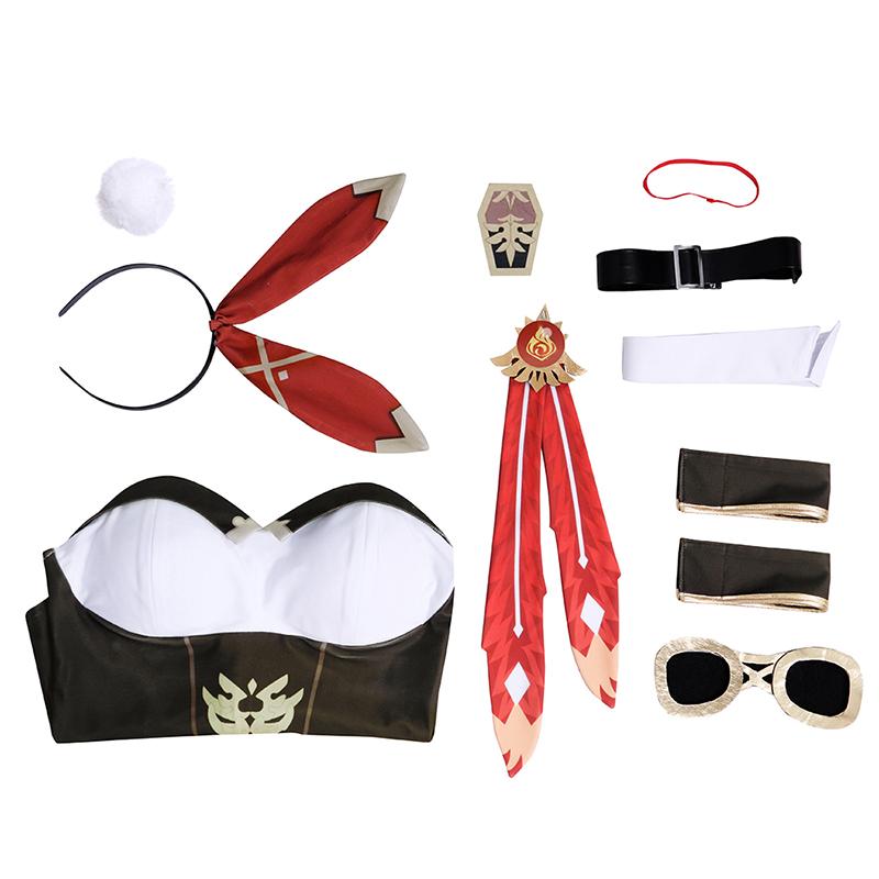 

Костюм Девушки-Кролика Эмбер Genshin Impact Костюм Кролика Эмбер Сексуальный Женский Комбинезон Униформа Эмбер Полный Комплект S янтарь