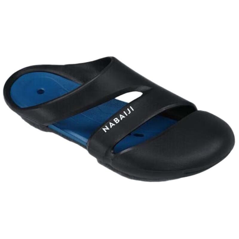 DECATHLON CLOG 500 Comfortable Anti-Abrasion Non-Slip Pool Toe Slippers Unisex Jet Black Blue