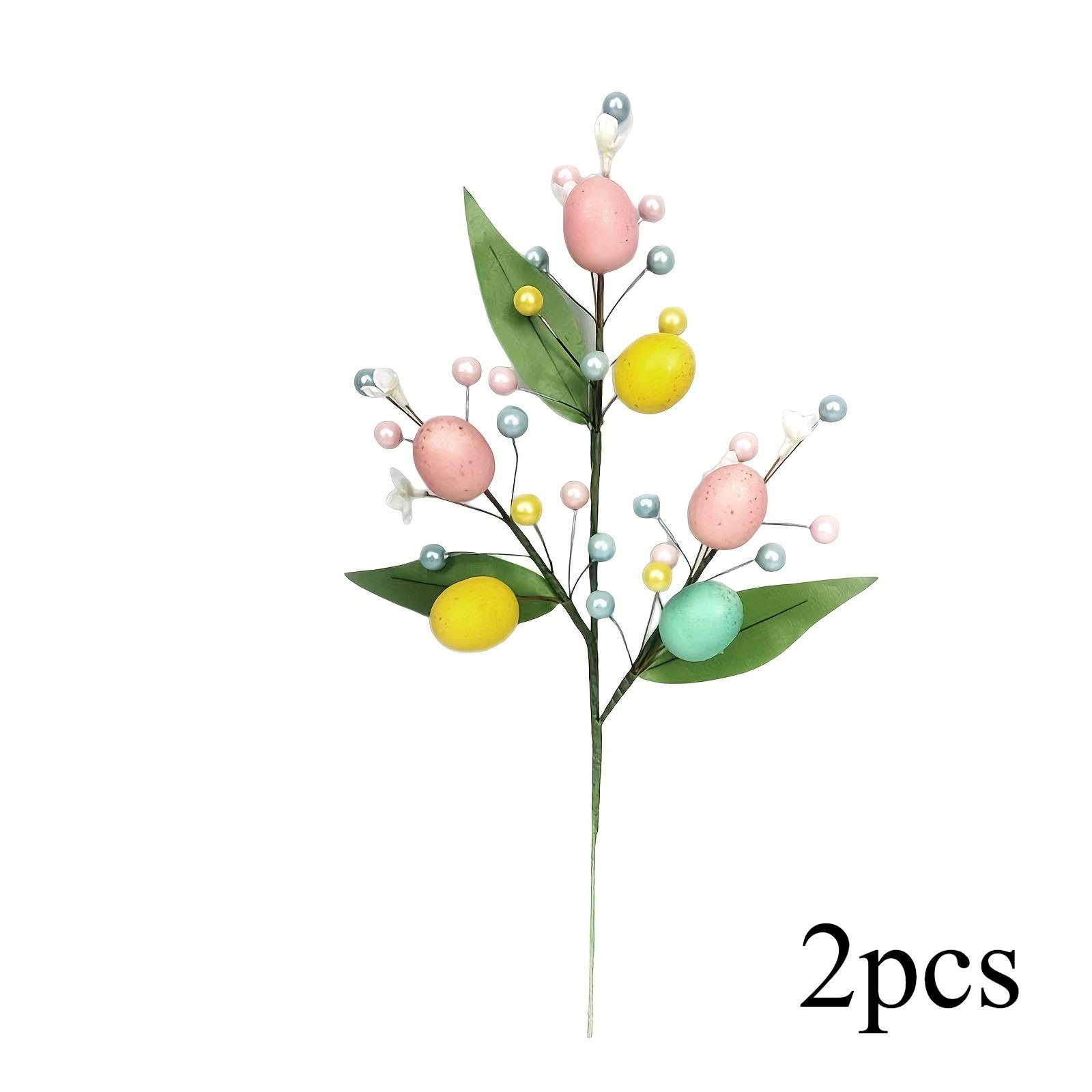 

Artificial Easter Bunny Bouquet,Plastic Egg Branches with Colored Berries,Home Decor,Living Room Tabletop Floral Arrangement