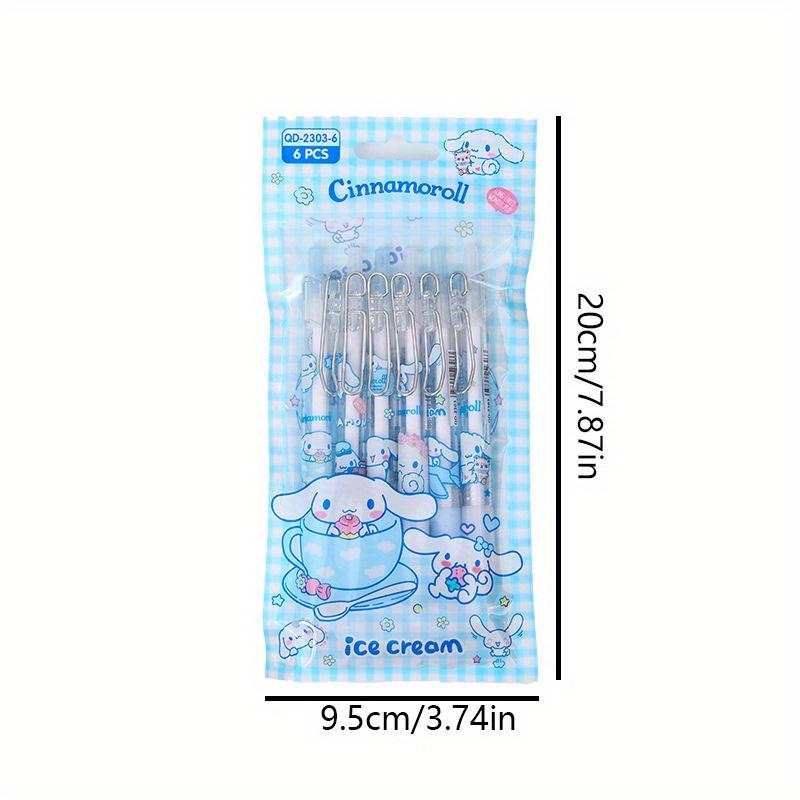 Sanrio 6pcs 0.5mm Press the pen bullet to press the neutral pen with high-value writing pen with good looking student pen Supplies Writing Tools