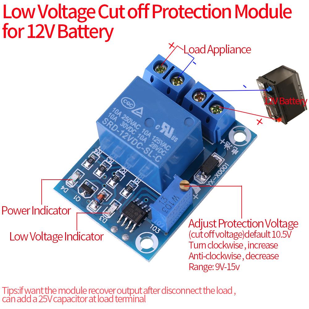12V Speicherbatterie Unterspannungsmanagement Abschaltung Lastschalter Controller Schutzmodul