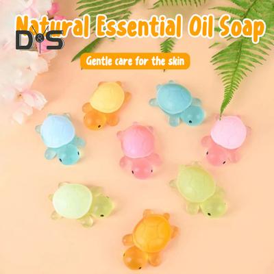 4Pcs Handmade Essential Oil Soap for Kids Natural Ingredients Moisturizing Soap Cute Mini Turtle Shape Handcrafted Fragrance Soap Home Hygiene Gift