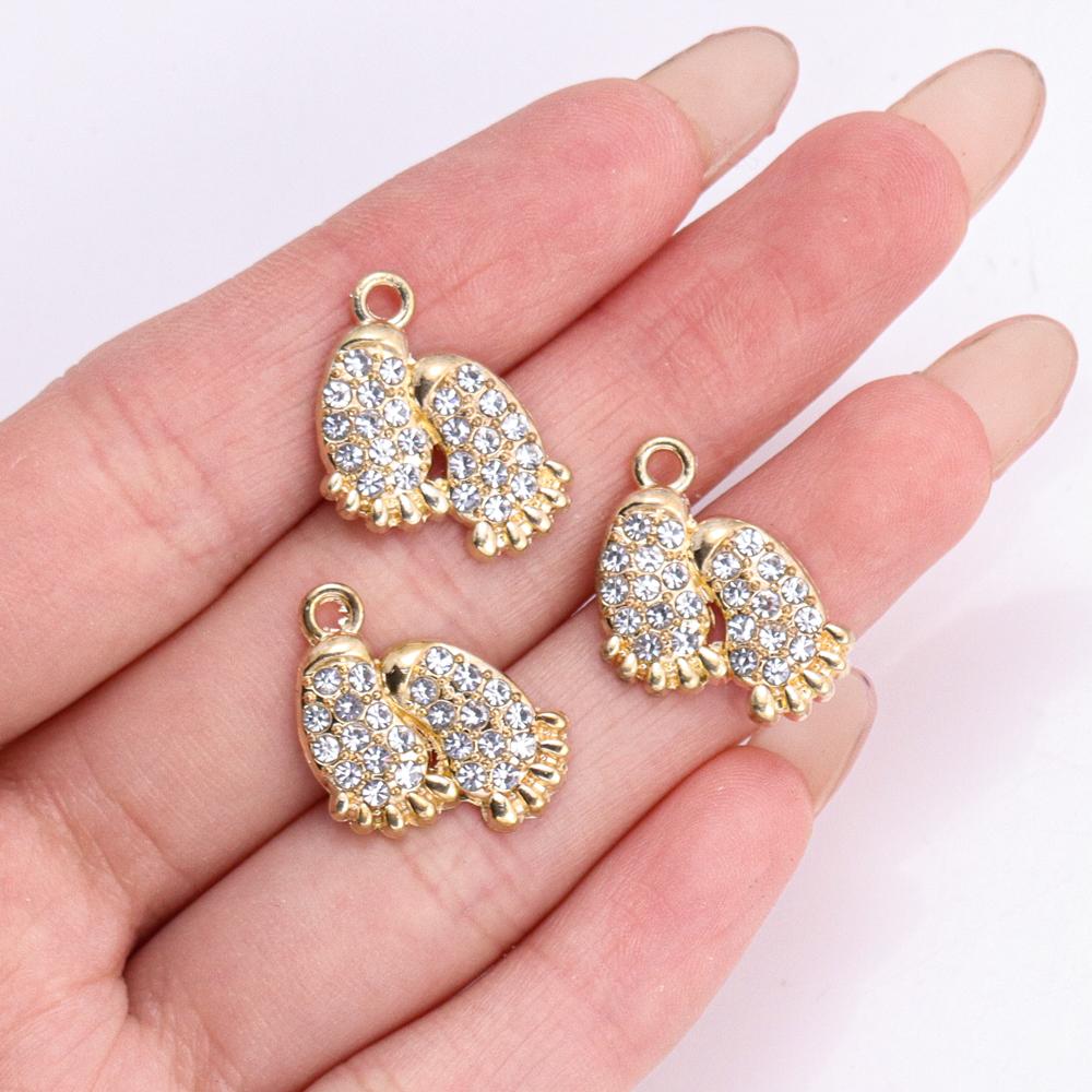 10Pcs Delicate Gold Color Zircon Flower Dragonfly Star Charms Pendants High Quality Diy Necklace Earrings Jewelry Accessories