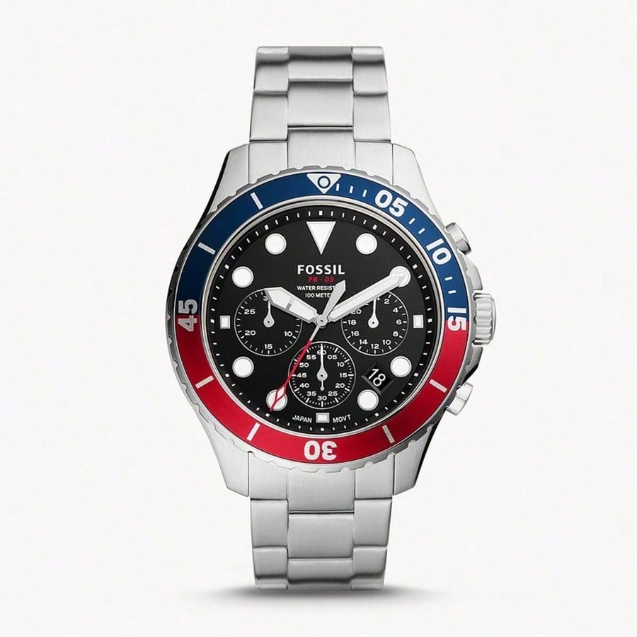 Men's Quartz Watch: Black Dial, Stainless Steel Strap, Model Numbers FS5727, FS5767