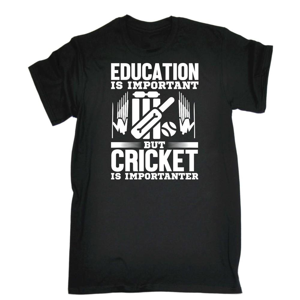 

Cricket Education Is Important Is Importanter - Mens Funny T-Shirt Tee Tshirts 4XL