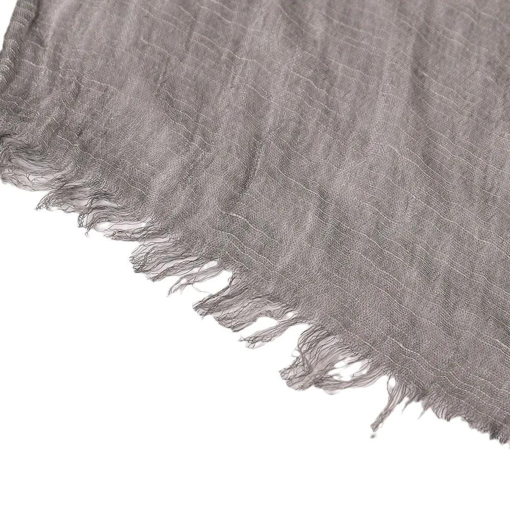 Spring Summer New Solid Color Woolen Cotton and Hemp Scarf Tassel Art Shawl Summer Print Versatile Cotton and Hemp Fashion Trend