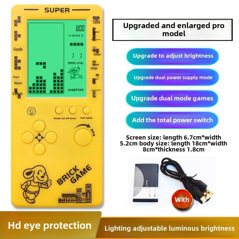 "4,1-Zoll Großbildschirm Retro Tetris Spielkonsole - Wiederaufladbares Klassisches Kinderspielzeug"