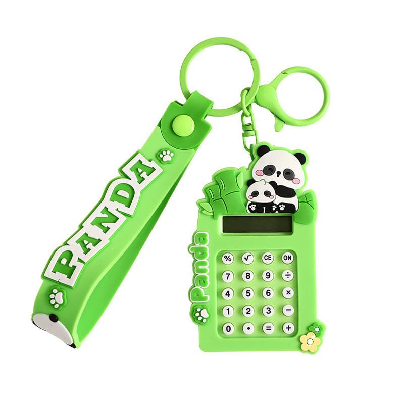Adorable Panda Calculator Keychain Cute Cartoon Bag Charm Decorative Gift