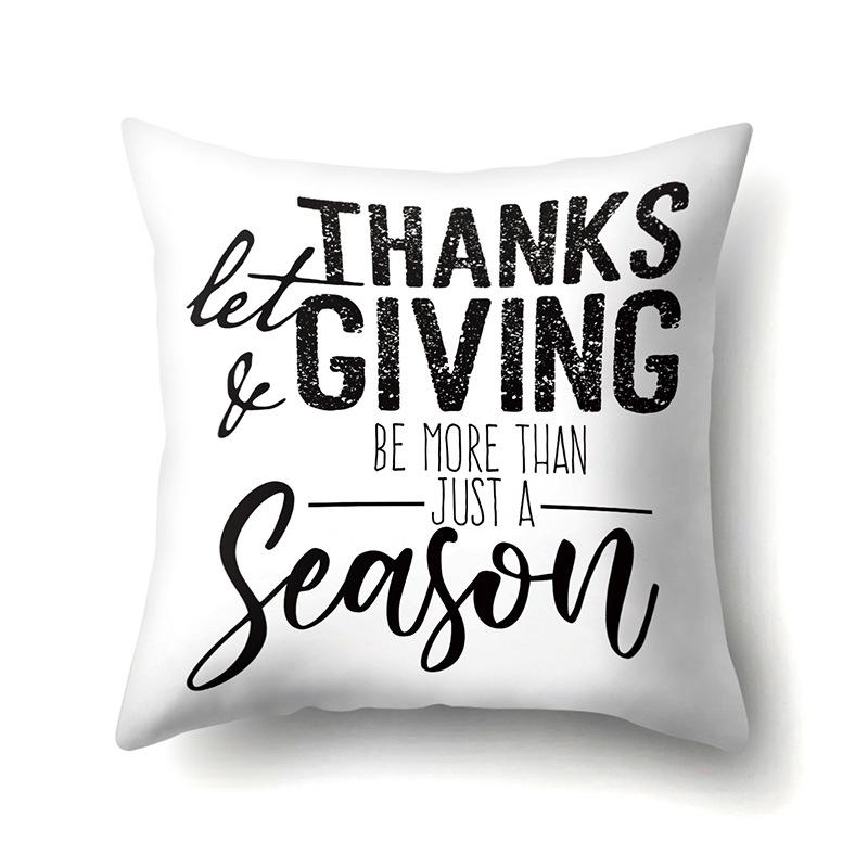 Thanksgiving Pillowcase Blessing Maple Leaf Pumpkin Sofa Cushion Cover Office Home Living Room Pillowcase