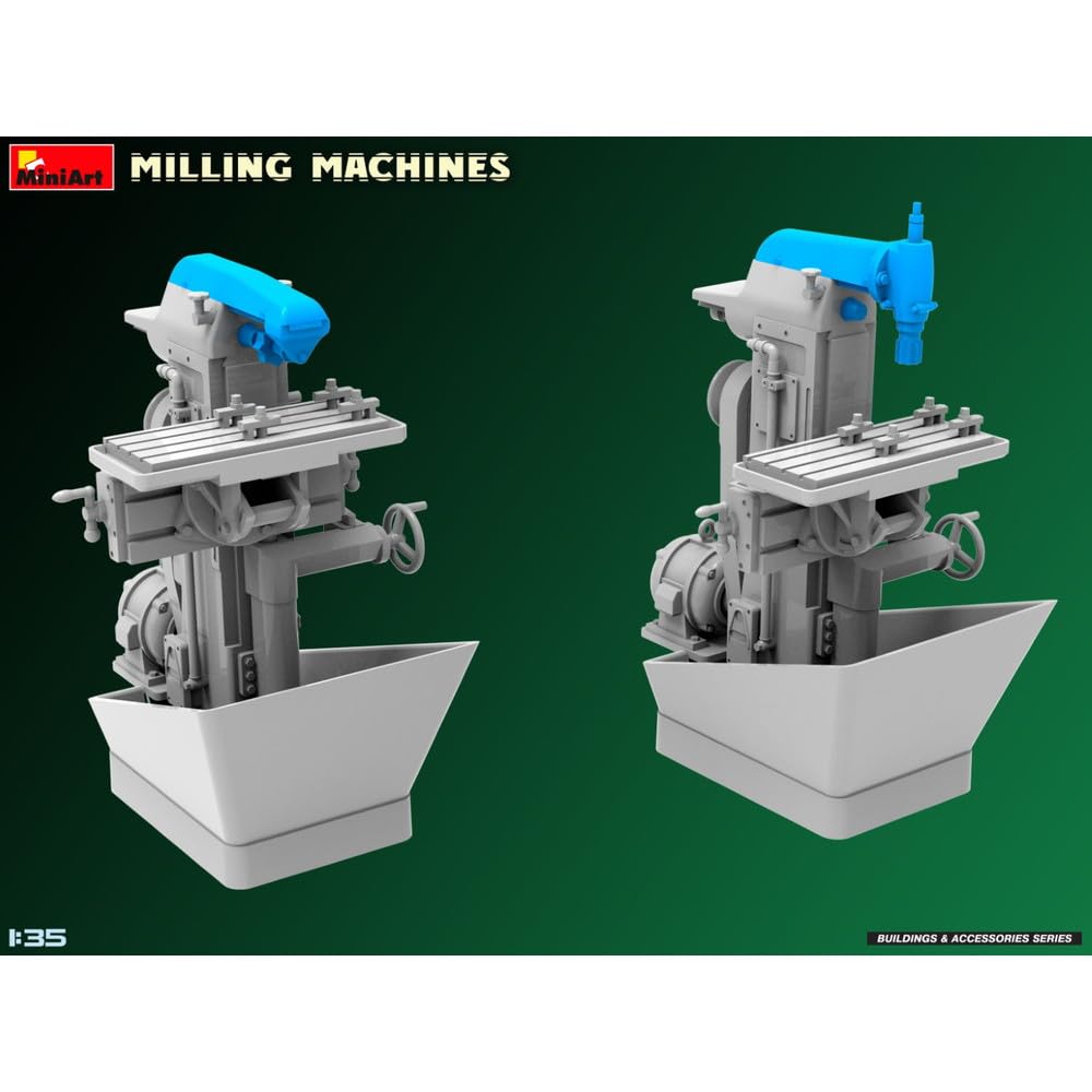 MiniArt Scale Diorama Accessory Milling Machine Set of 2 Plastic Models MA35663 1/35