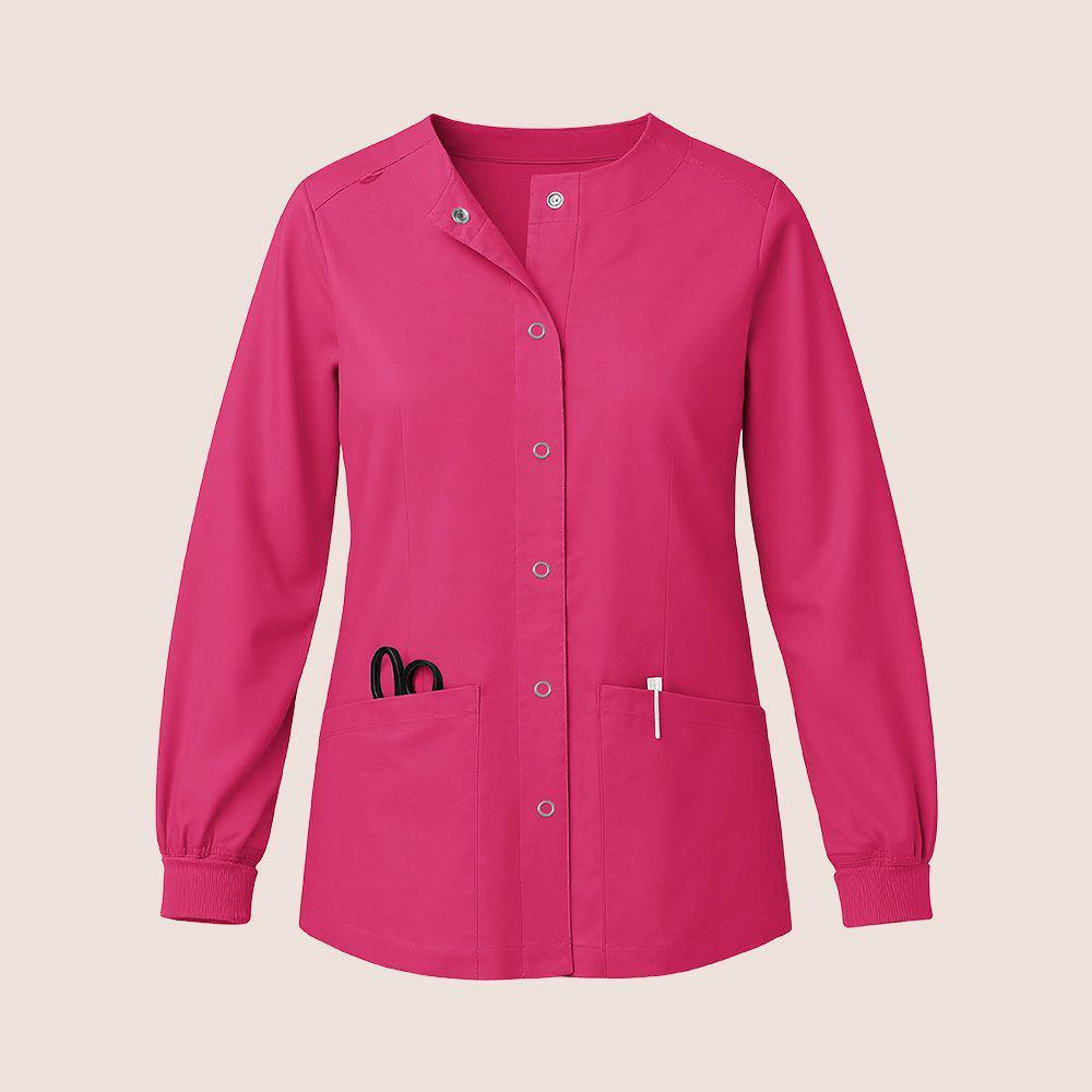 Veste de travail d'infirmier à manches longues imprimée élastique à séchage rapide pour femme TEMU