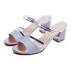 Hot Selling Summer New Fashion Korean Edition Women's Sandals Round Toe Thick Heels Fish Mouth Middle Heel Sandals for Women