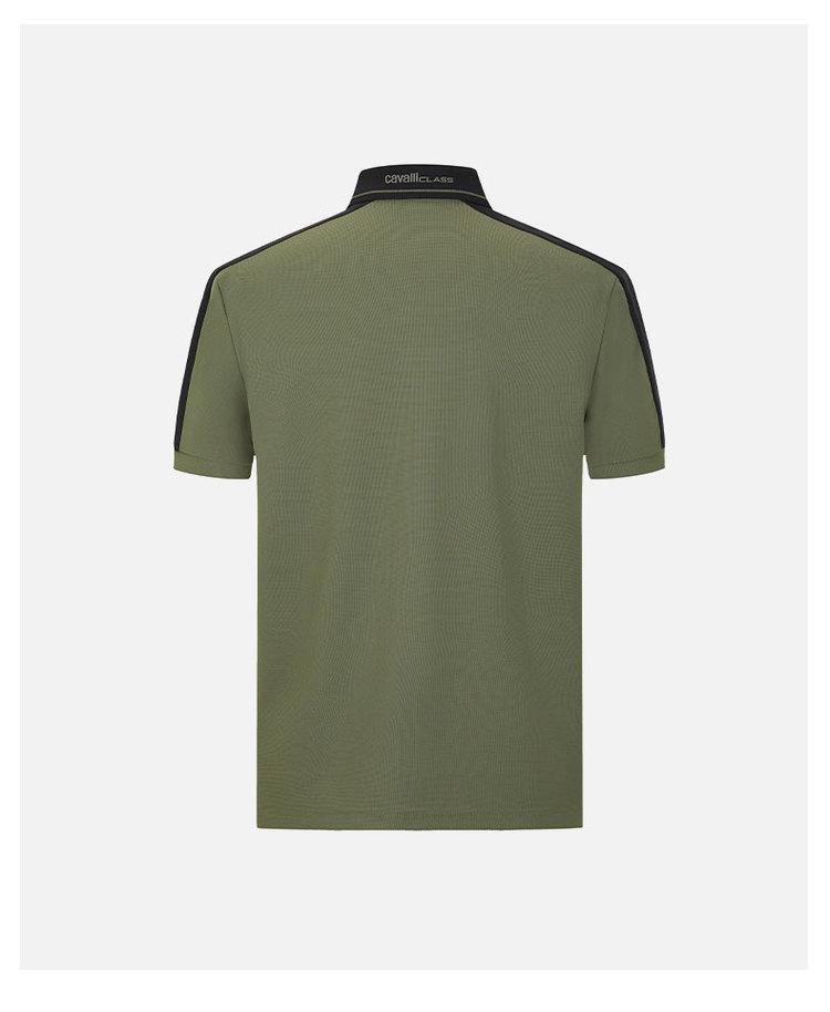 Men's Letter Logo Trendy Contrasting Color Short-Sleeved Polo Shirt