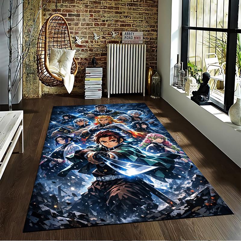 Demon Slayer Anime carpet Designed floor mat, suitable as a non-slip mat for the living room or bedroom sofa