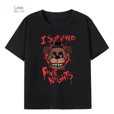 Kids T-Shirt Unisex FNAF At Freddys Boys Girls Casual O Neck Short Sleeve Elastic Fit Perfect for 2026 Spring Daily Wear