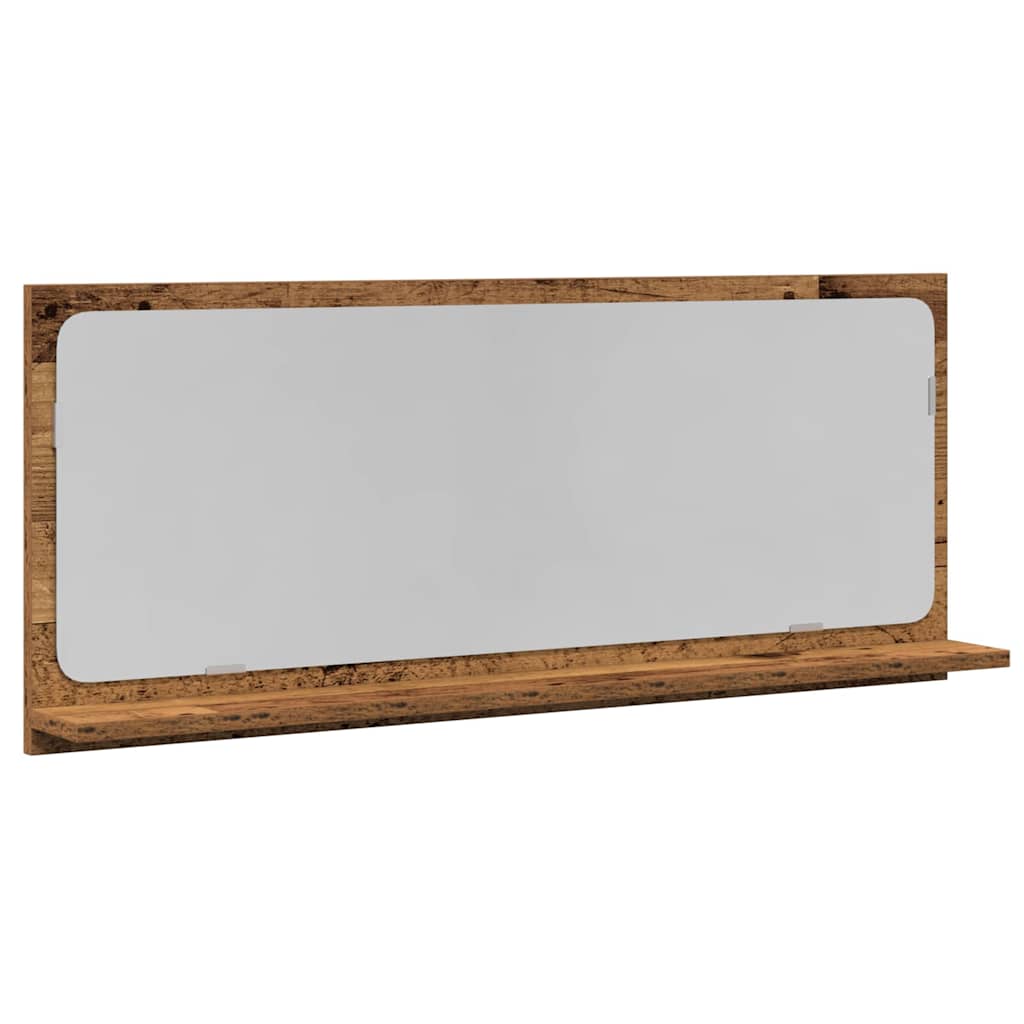 Wall Mounted Mirror Cabinet with Shelf Reclaimed Wood Look 90 x 10.5 x 37 cm Engineered Wood