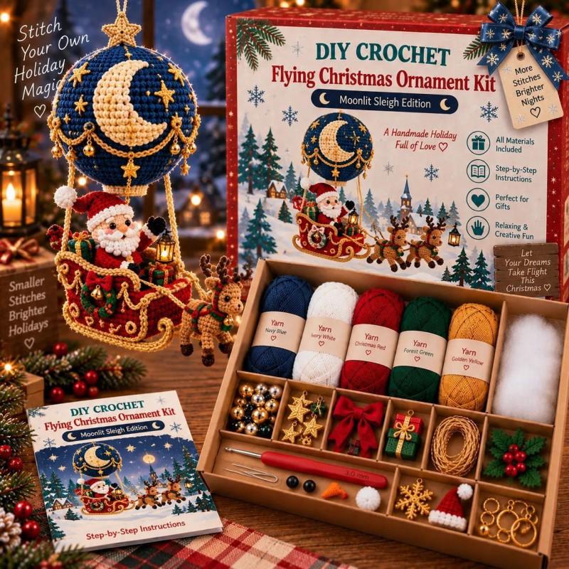DIY Crochet Kit Christmas Decorations Handmade Amigurumi Ornament Set Holiday Crafting Home Decoration