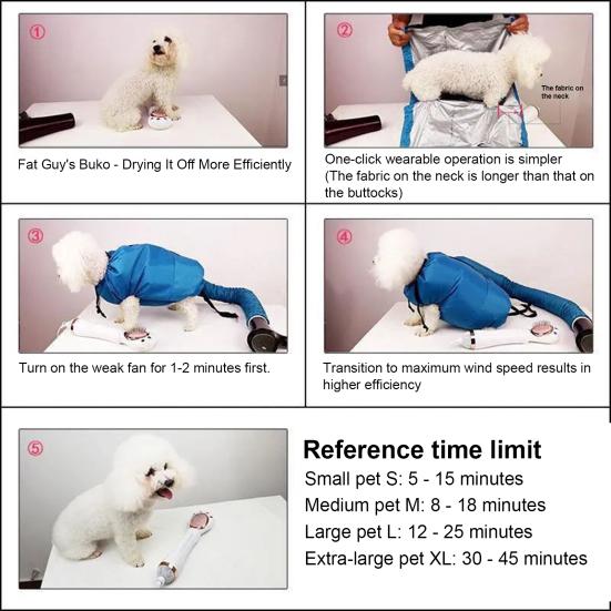 Pet Drying Bag Dogs Fast Drying Tool Compatible with Blow Dryers Portable Pet Hair Dryer Bag for Small Medium Large Fluffy Dogs And Cats
