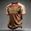 Men's Casual V-Neck Short Sleeve T-Shirt Lightweight Breathable with Mexico Letter Print