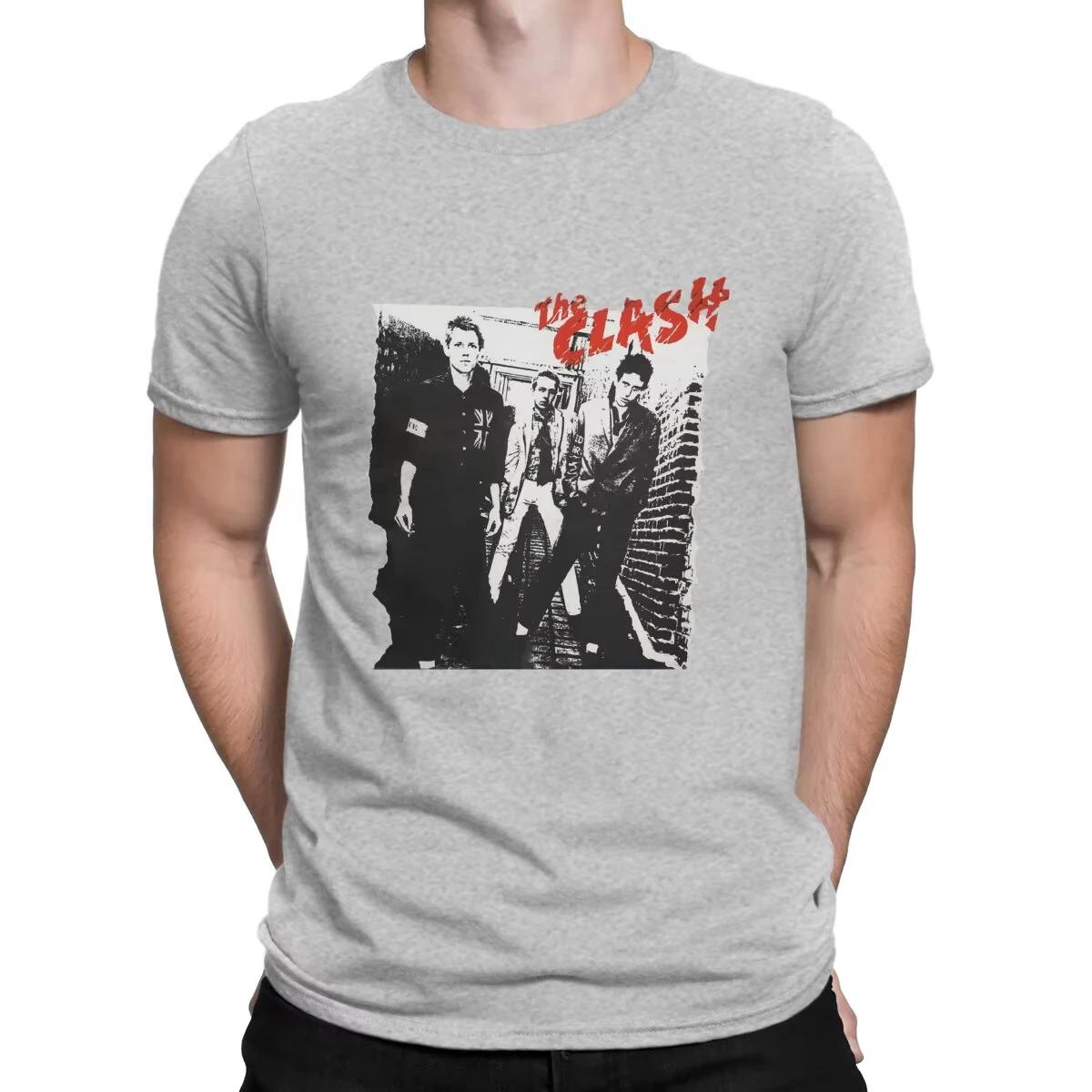 

Men s T-Shirt Clash One Funny Cotton Tees Short Sleeve The Clash T Shirt Crewneck Printed Clothes Fashion Loose Casual Top Tees 4XL