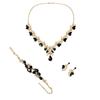 Teardrop Crystal Jewelry Set Rhinestone Matching Kit Chic Pendant Necklace  Date