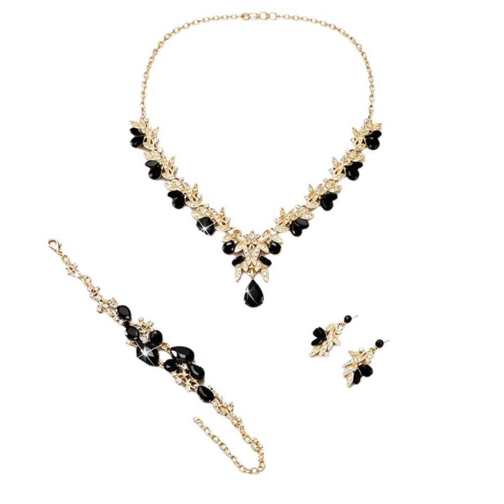 Teardrop Crystal Jewelry Set Rhinestone Matching Kit Chic Pendant Necklace Date