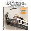 No-Drilling Suction cup Multifunctional Aluminum Bathroom Shelf Suction Cup Wall Mounted Rack for Toilet Storage Shampoo Holding