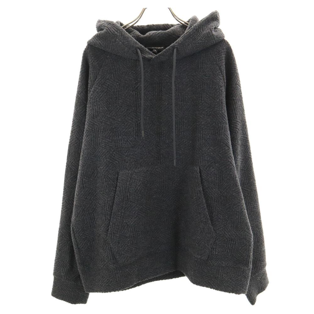 Emporio Armani Wool Blend Knit Parker M Gray Men's Used