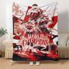 Racing World Champion Race Car Helmet Print Flannel Blanket Soft Warm Throw Blanket Motorsport Fan Sofa Decor