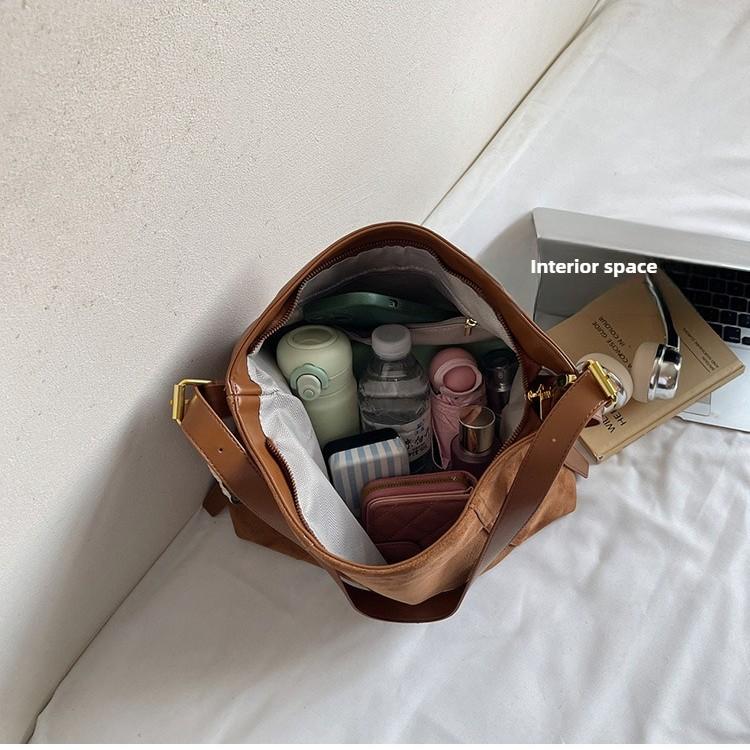 Ladies Bag Large Capacity Underarm Bag Suede Shoulder Bag Tote Bag