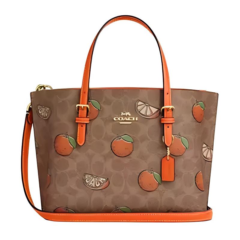 

COACH Mollie Signature Printed Zipper Closure Coated Canvas Tote Bag Tote Bag Shopping Bag Crossbody Shoulder Handbag Medium Women s Multicolor коричневий