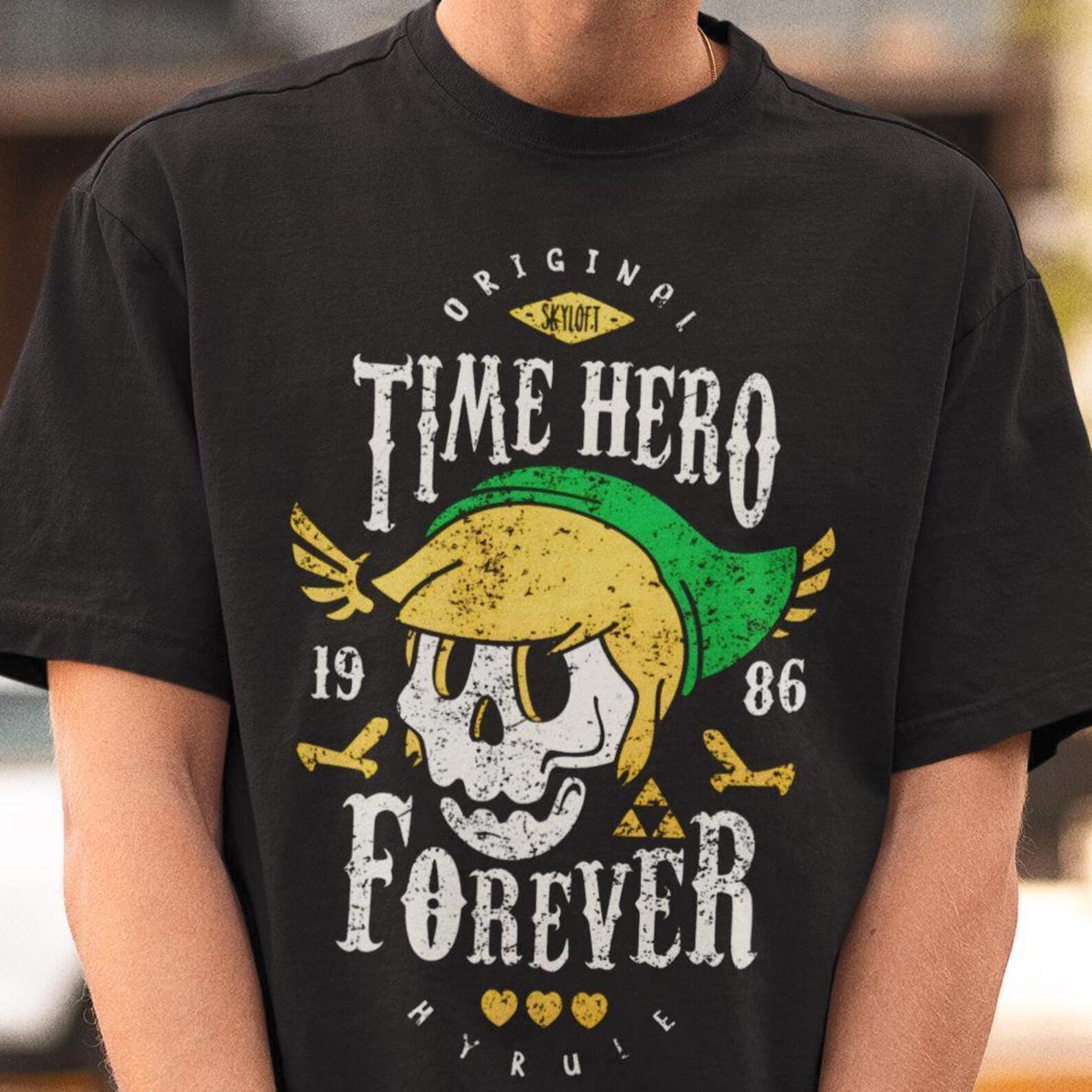 Time Hero Forever Skull Shirt - Hyrule Warrior Tee,Legend of Zelda Merch 3XL